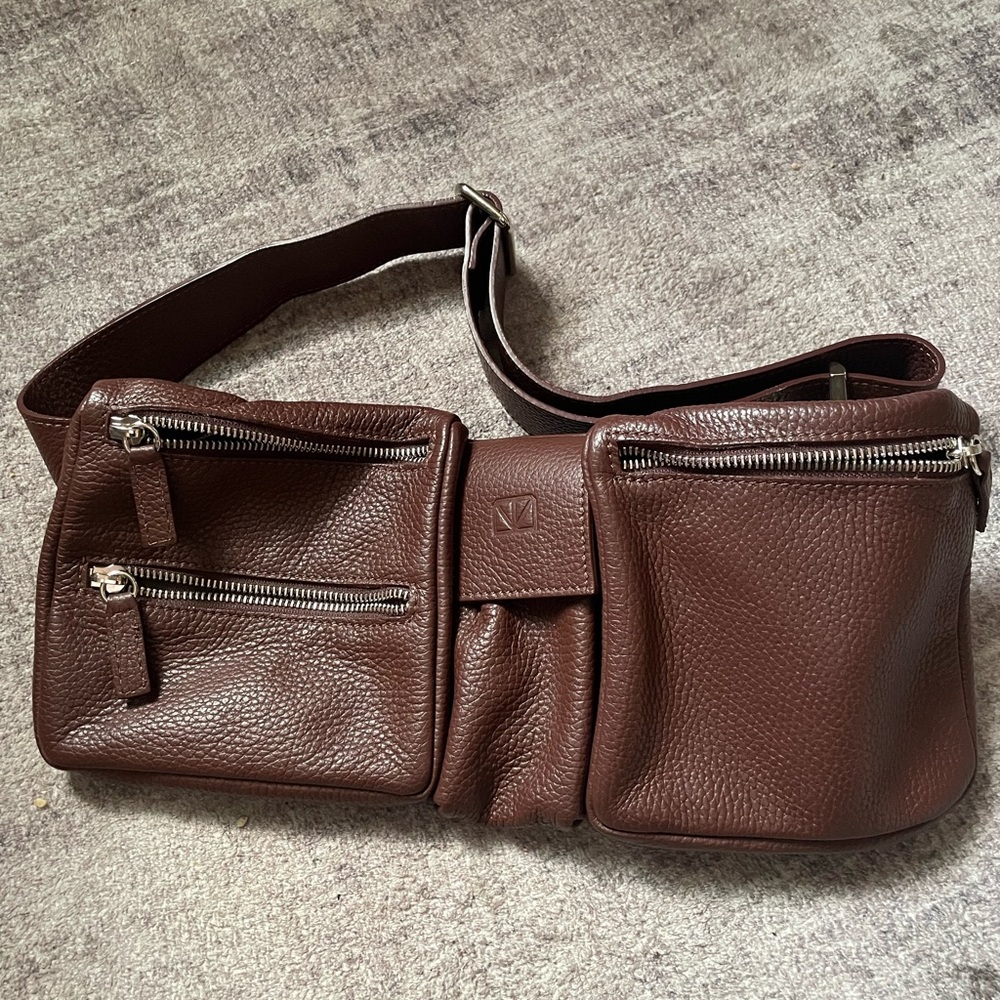 Stylish Brown Leather Belt Bag for Men